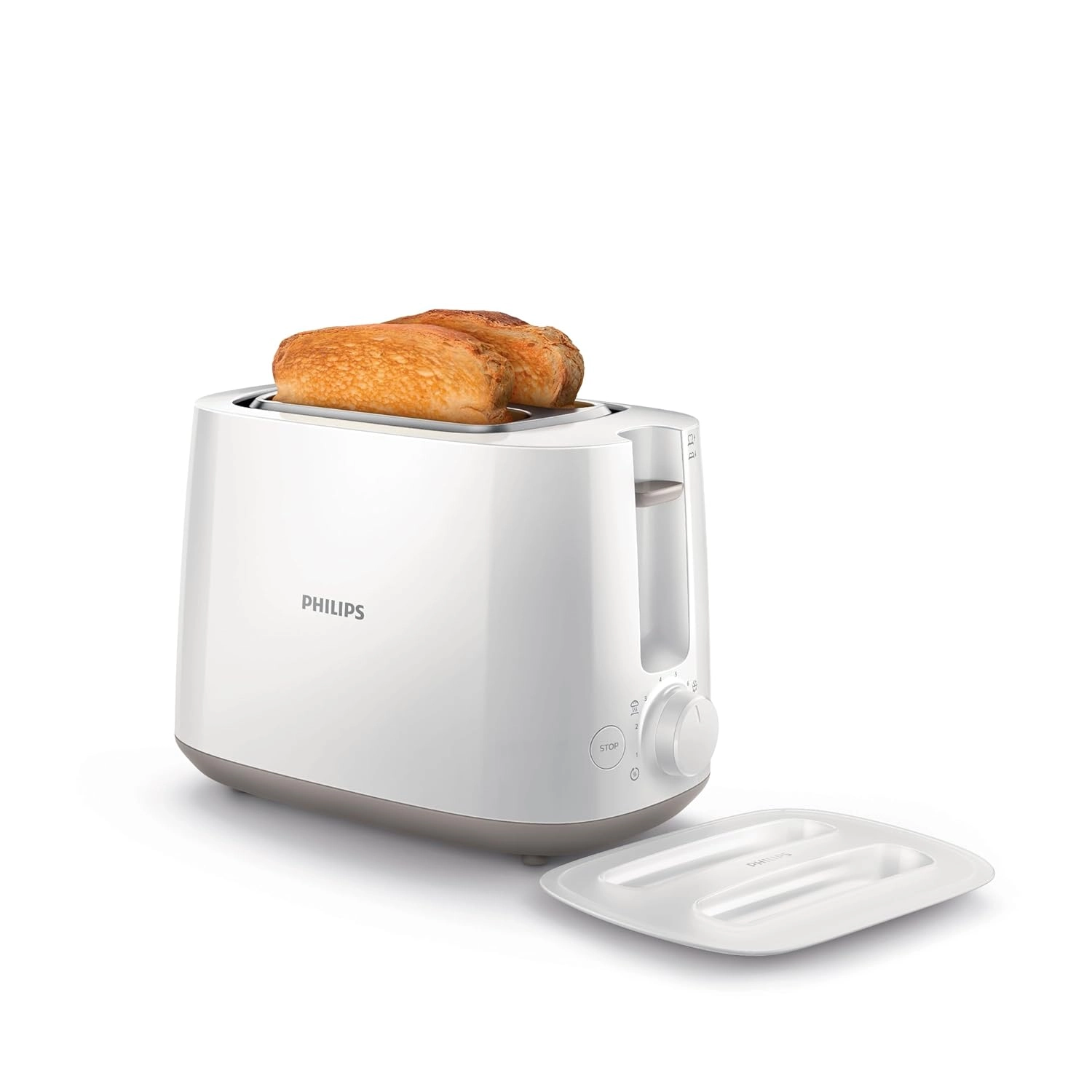 Philips toaster with bun warmer HD2582/00 White