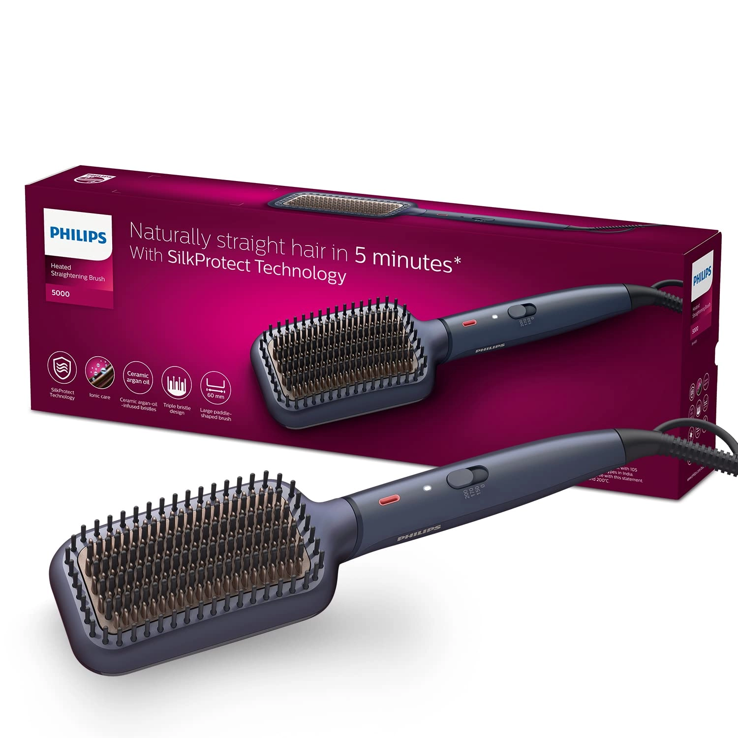 PHILIPS Heated Straightening Brush BHH885/10