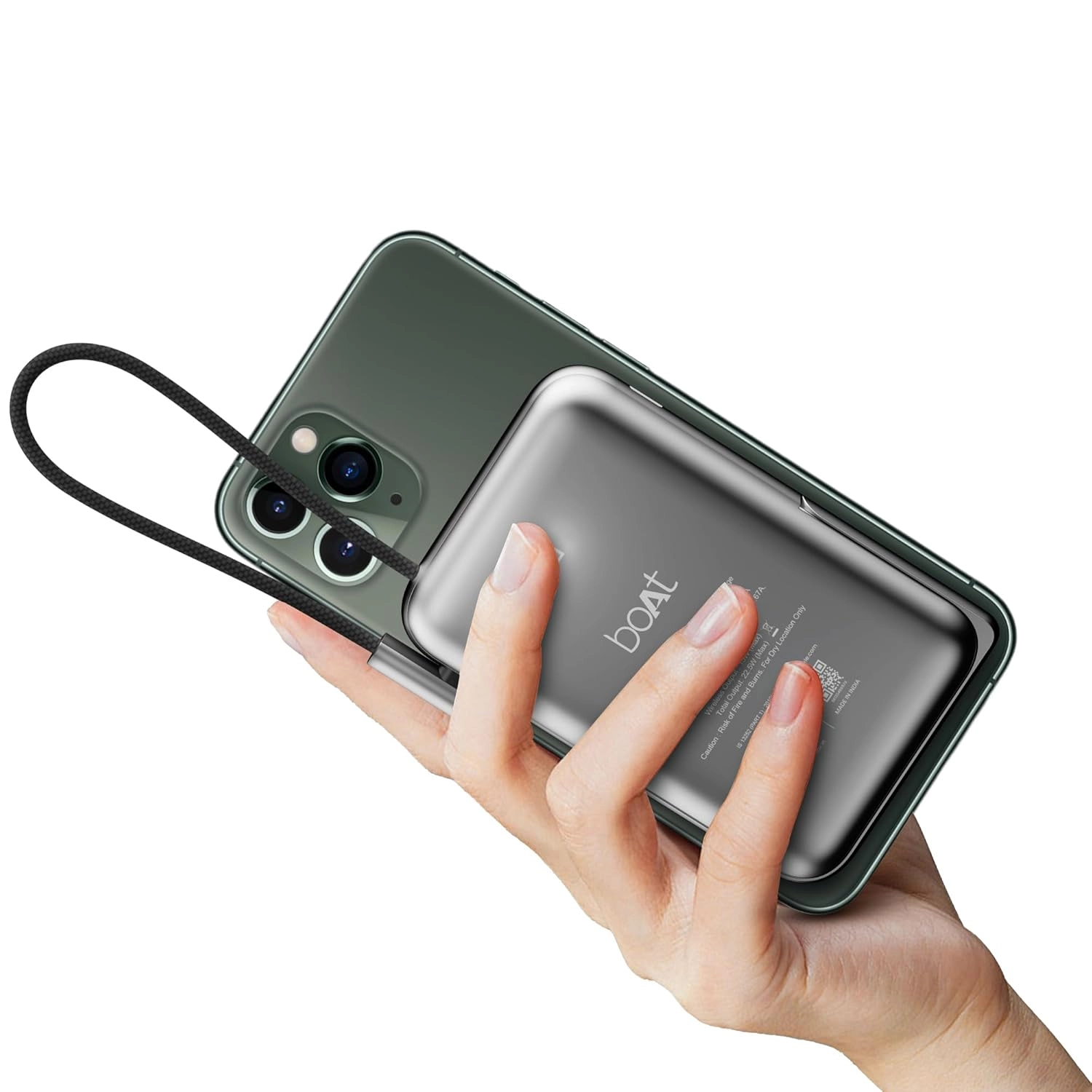 boAt Energyshroom PB330 MagnaCharge 10000 mAh Magnetic Wireless Power Bank w/ 15W Wireless Charging